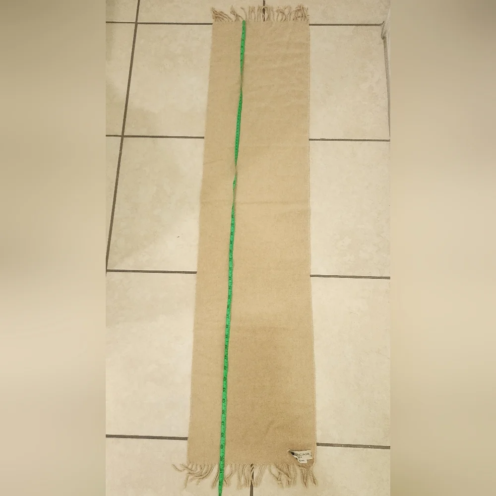 Balenciaga‎ Paris Cashmere Scarf in Beige